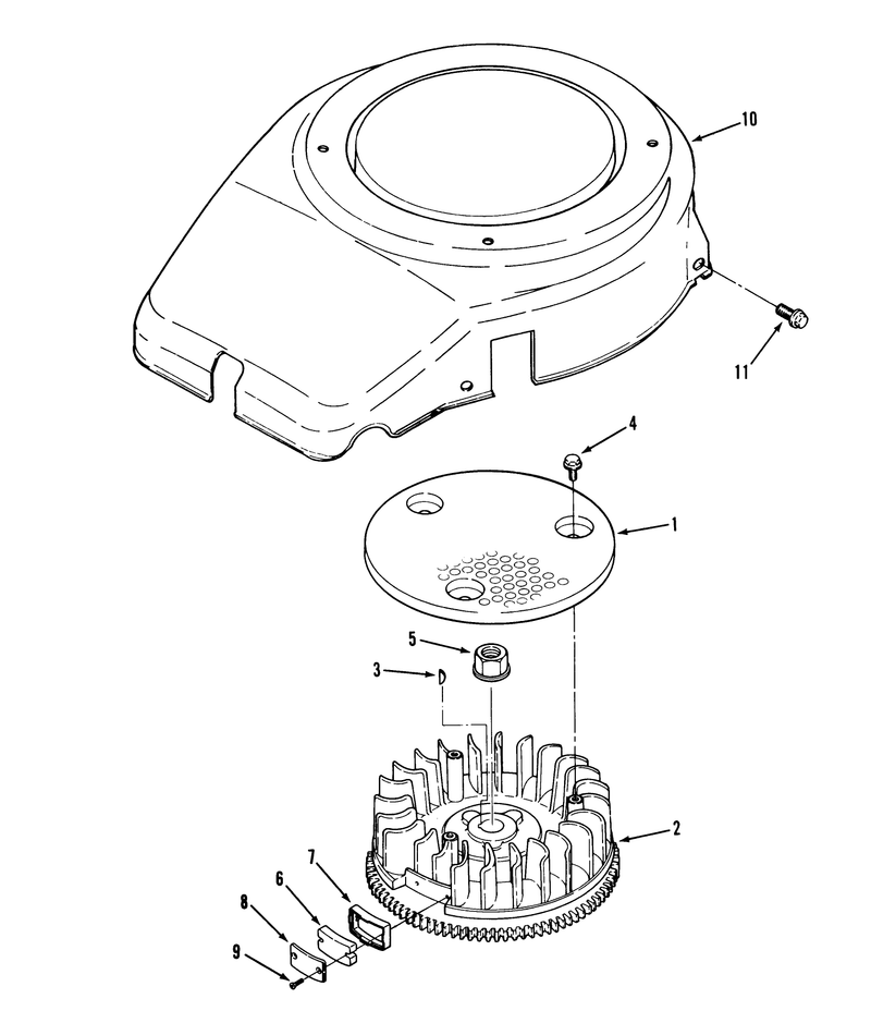 14hp Engine Flywheel and Cover Assembly