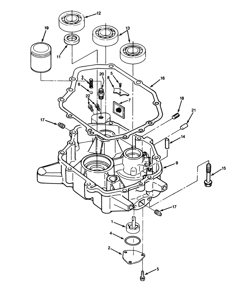 14hp Engine Oil Base and Pump Assembly