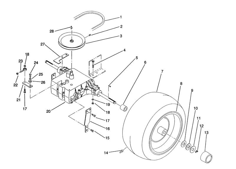 Rear Wheel And Transmission Assembly