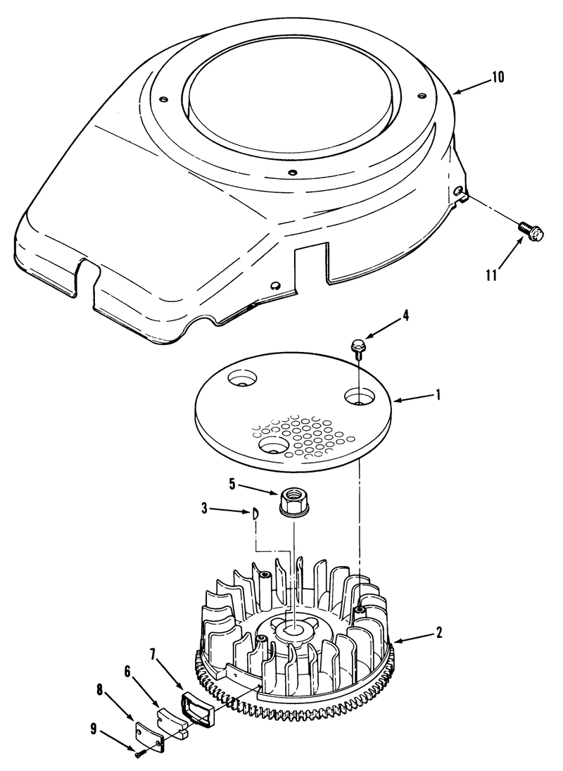 14hp Engine Flywheel and Cover Assembly