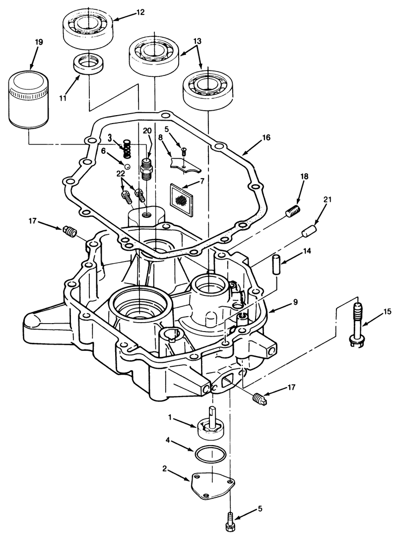 14hp Engine Oil Base and Pump Assembly