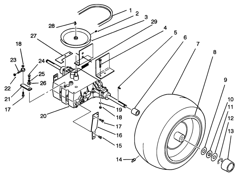 Rear Wheel And Transmission Assembly