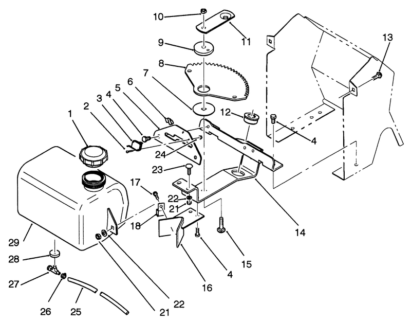 Fuel Tank And Steering Bracket Assembly