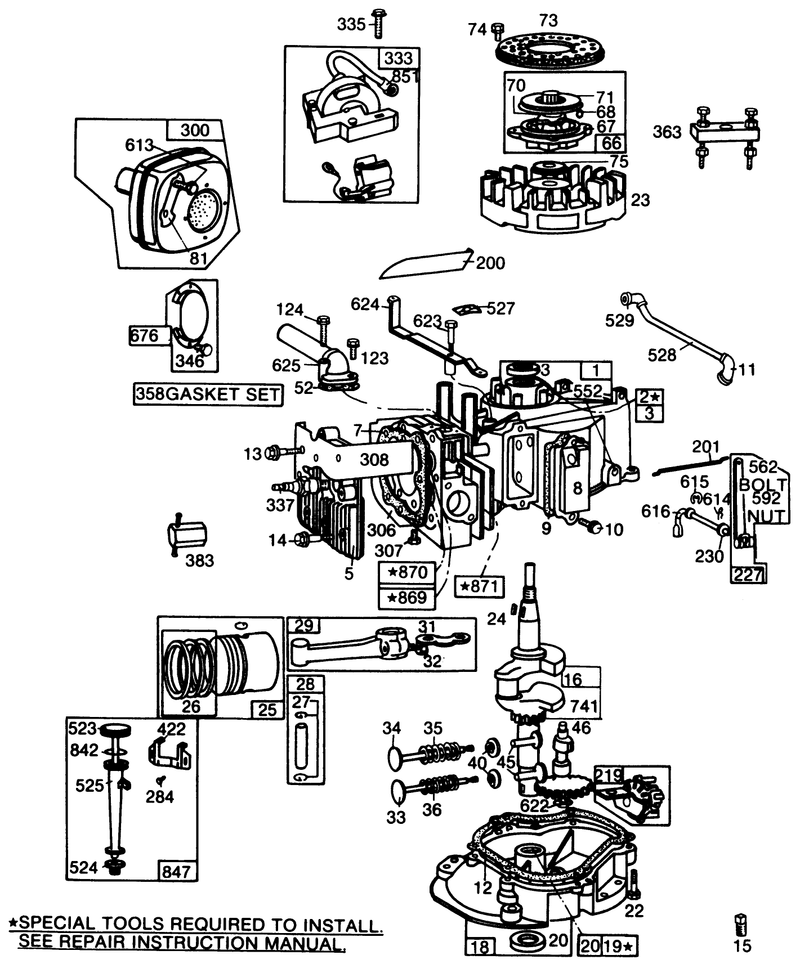 Engine Briggs and Stratton Model No 130902 Type 1200 01
