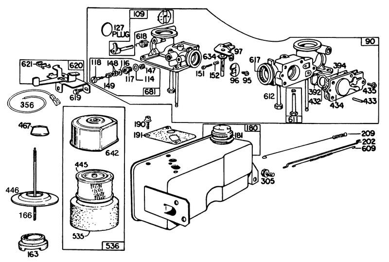 Engine Briggs and Stratton Model 131922 0163 01 continued