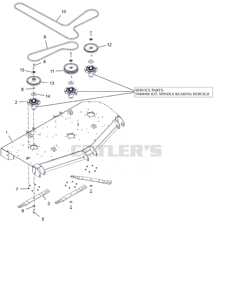 Deck, Spindles, Belts and Blades - 72"