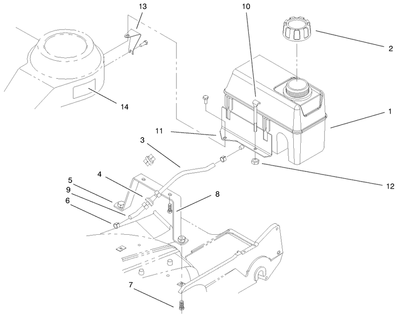 Fuel Tank and Bracket Assembly
