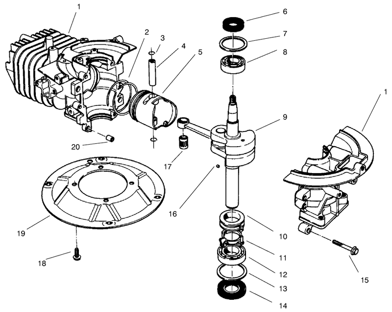 Crankshaft Assembly model No 47ps5 3serial No 6900001 7901902model No 47pt7 3serial No 7901903 and Up