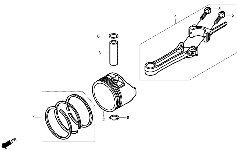 Piston and Connecting Rod Assembly Honda GSV190LA A3T