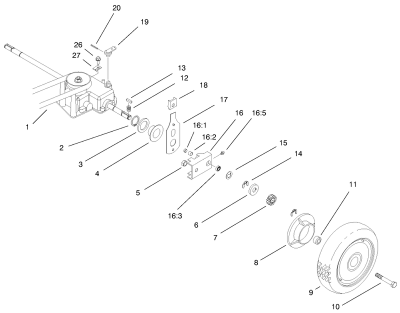 Rear Wheel and Gear Case Assembly