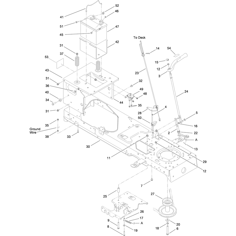 Frame Battery and Manual PTO Assembly