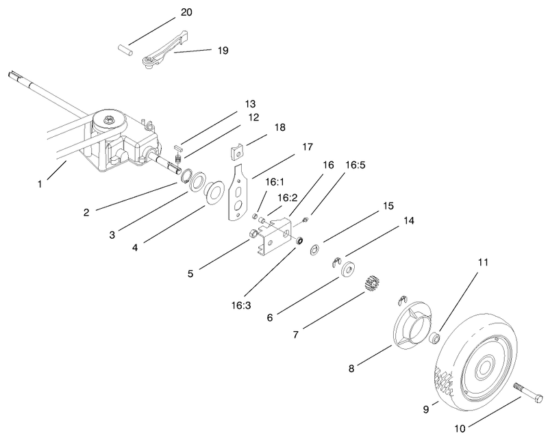 Rear Wheel and Gear Case Assembly