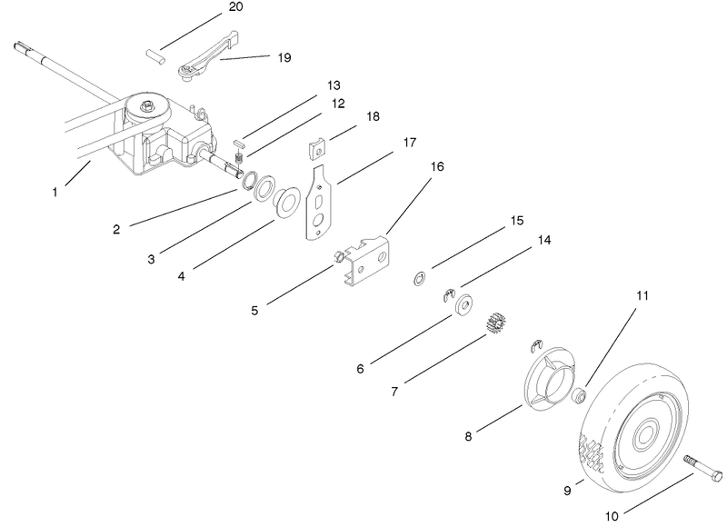 Rear Wheel and Gear Case Assembly