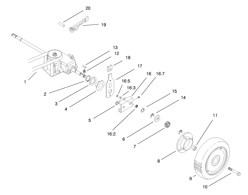 Gear Case and Rear Wheel Assembly