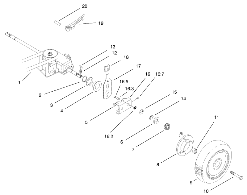 Gear Case and Rear Wheel Assembly