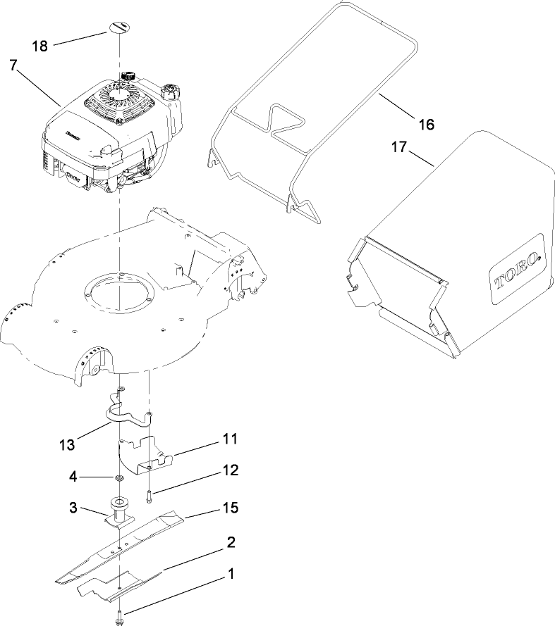 Engine Blade and Bag Assembly