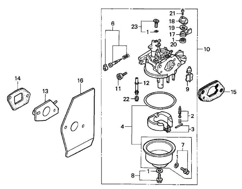 Carburetor Assembly Honda GXV160K1 A12