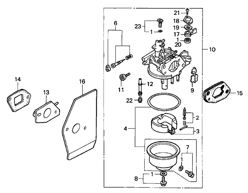 Carburetor Assembly Honda GXV160K1 A1