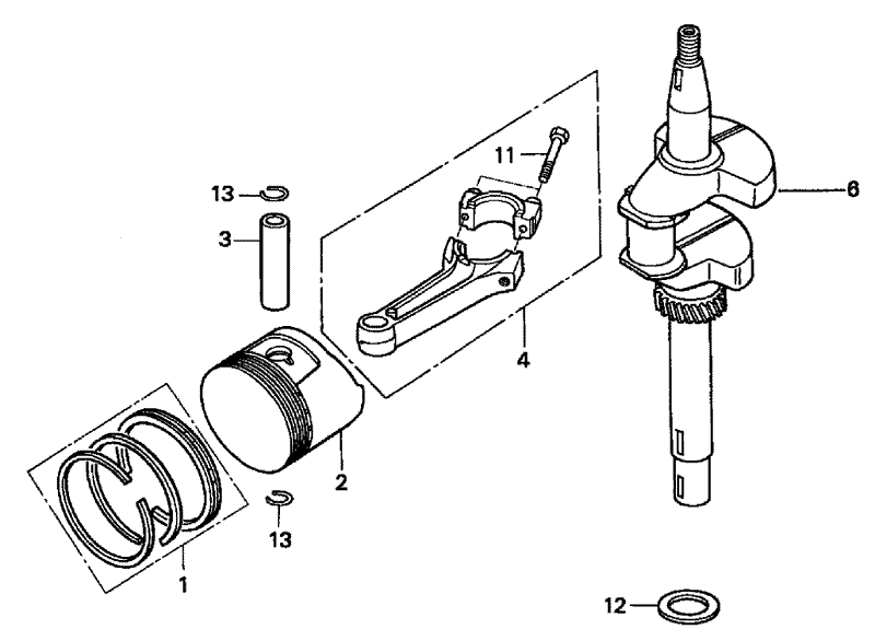 Crankshaft and Piston Assembly Honda GXV160K1 A1