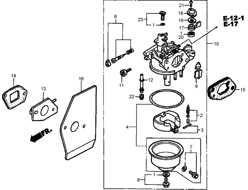 Carburetor Assembly Honda GXV160K1 A1T