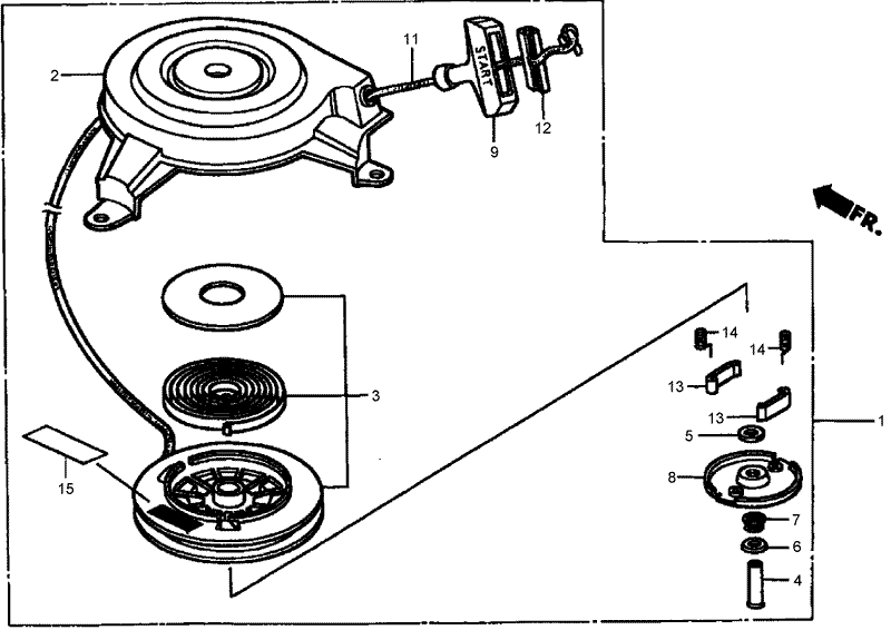 Recoil Starter Assembly Honda GXV160K1 A1T
