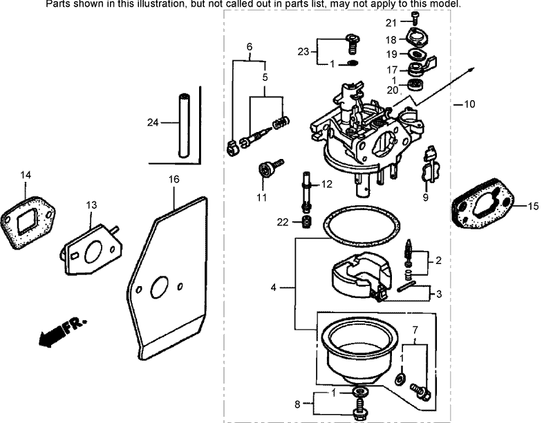 Carburetor Assembly Honda GXV160K1 N1AH