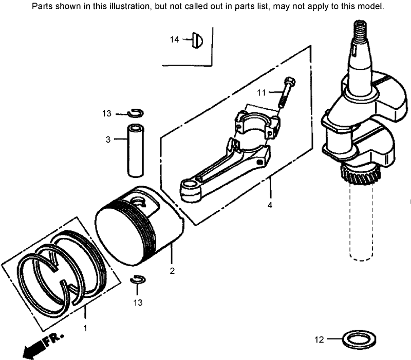 Crankshaft and Piston Assembly Honda GXV160K1 N1AH