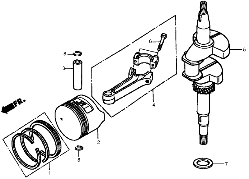 Crankshaft and Piston Assembly Honda GXV160A1 T1AH