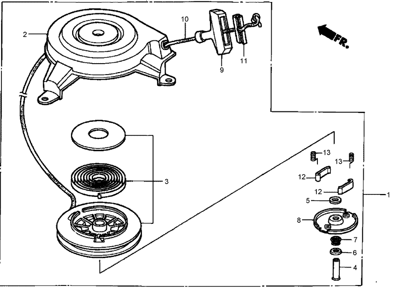 Recoil Starter Assembly Honda GXV160A1 T1AH