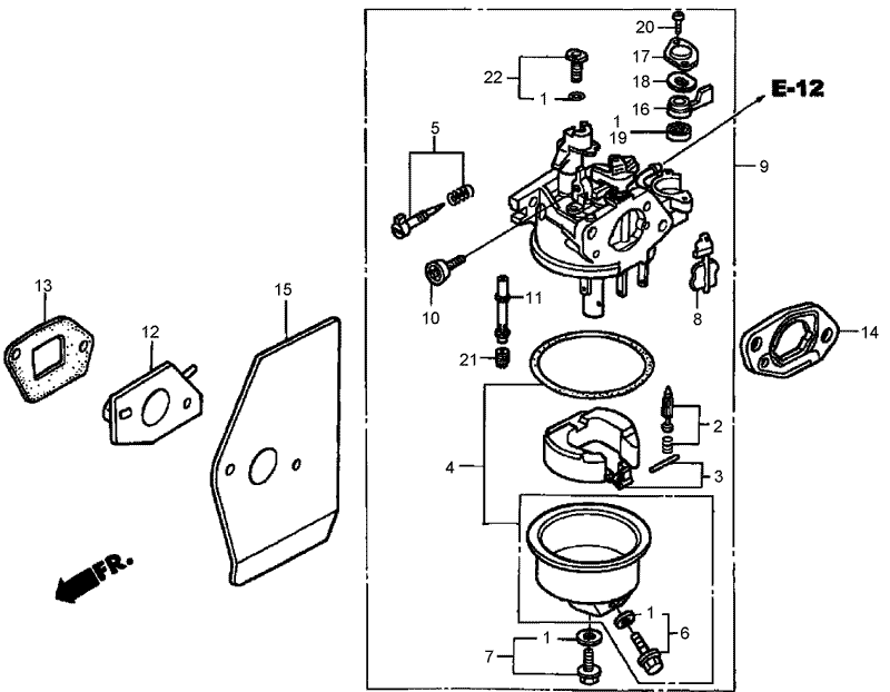 Carburetor Assembly Honda GXV160A1 T1AH