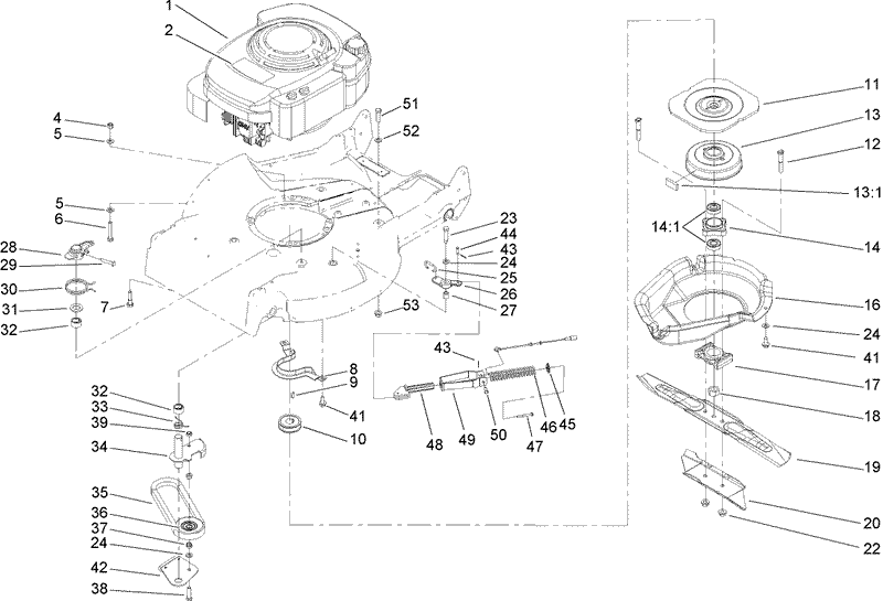 Engine Belt and Blade Assembly