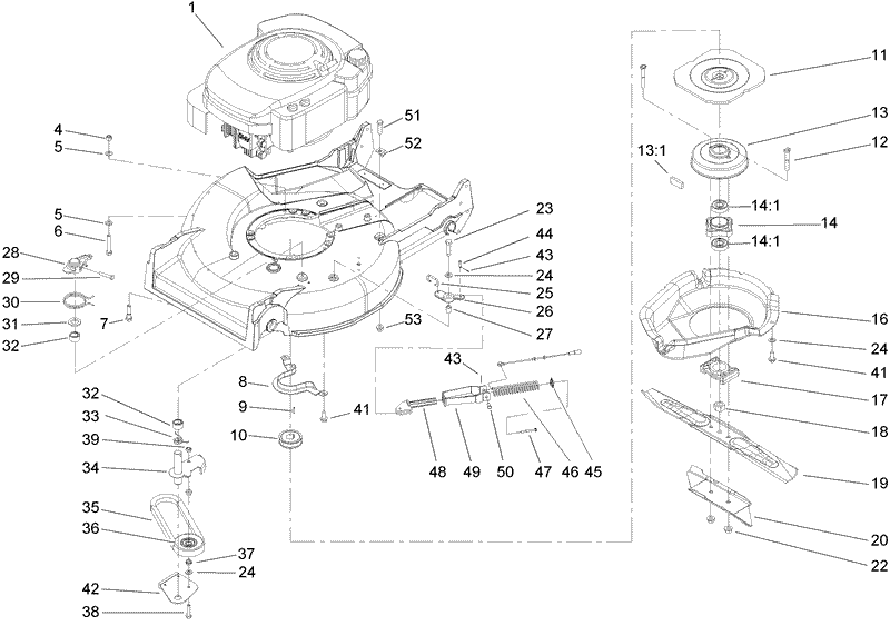 Engine Belt and Blade Assembly