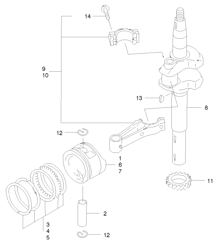 Piston And Crankshaft Assembly