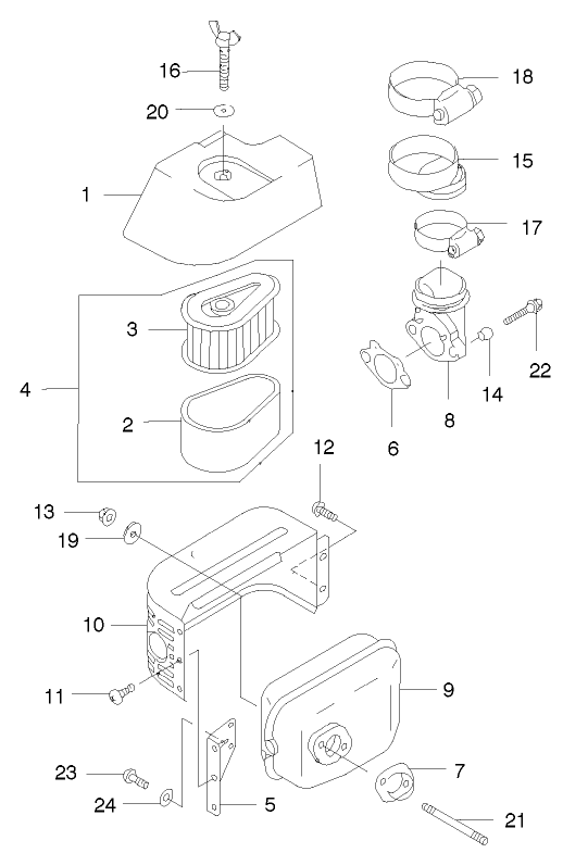 Air Filter And Muffler Assembly