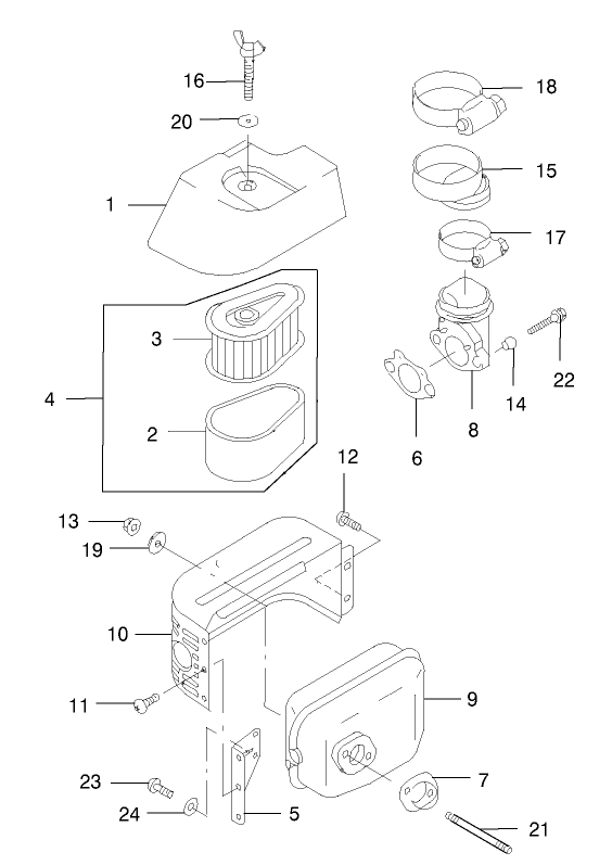 Air FilterMuffler Assemby