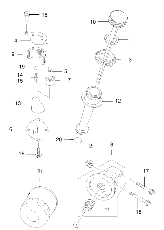 DipstickOil Filter Assembly