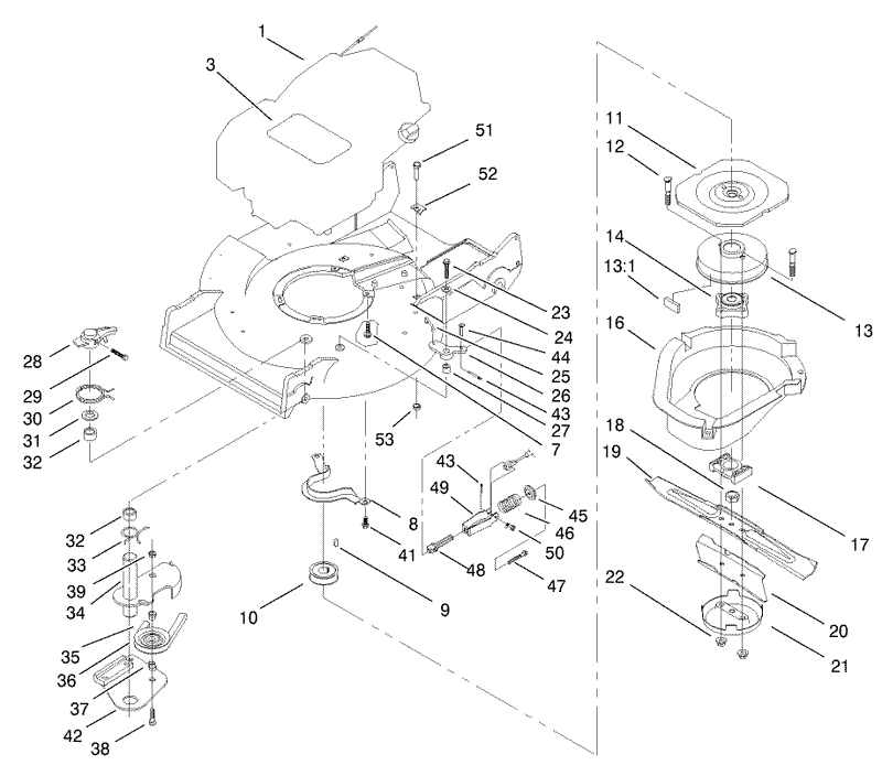 Engine and Blade Brake Clutch Assembly