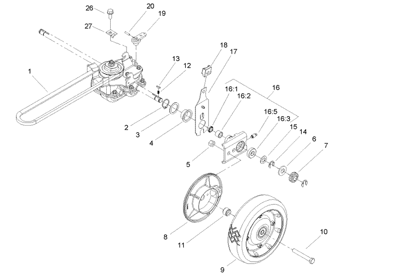 Gear Case and Rear Wheel Assembly
