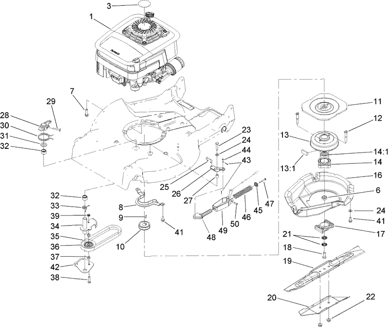 Engine and Blade Assembly