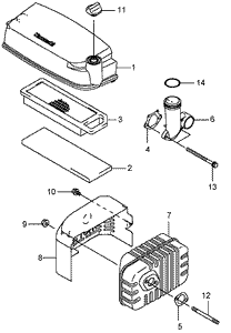 Air Filter and Muffler Assembly