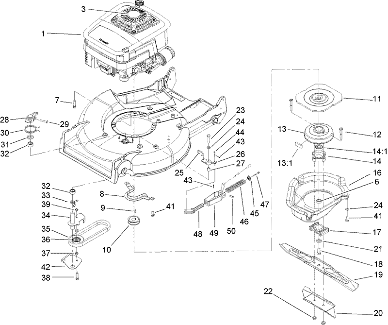 Engine and Blade Assembly