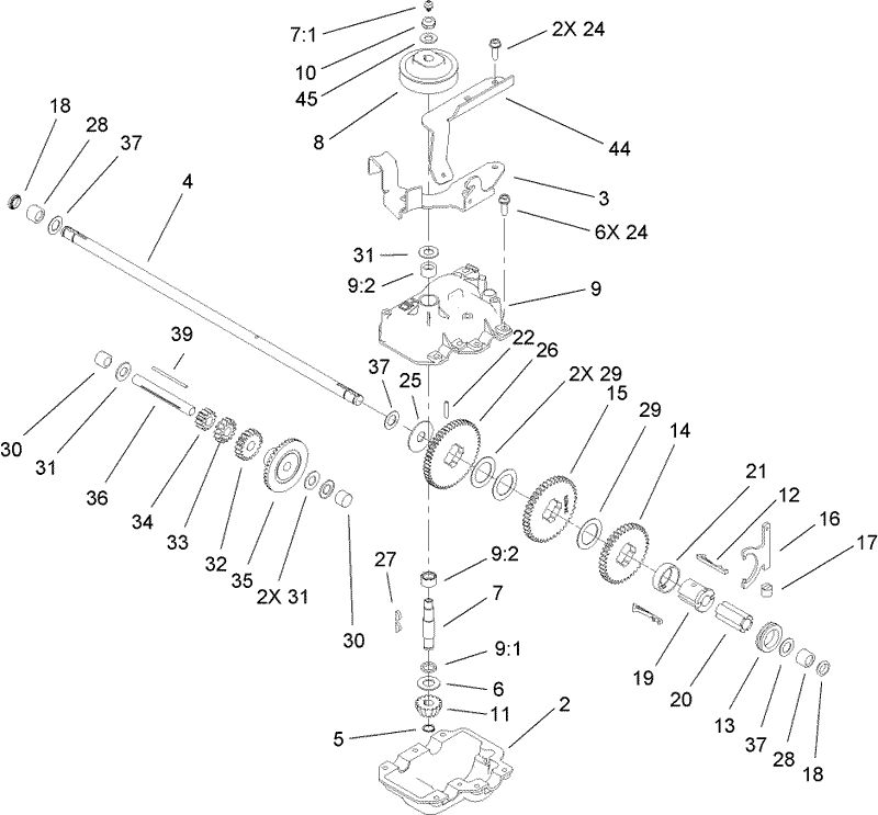 Gear Case Assembly No 110 2100