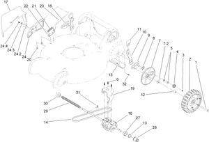 Disharge Door and Rear Wheel Assembly