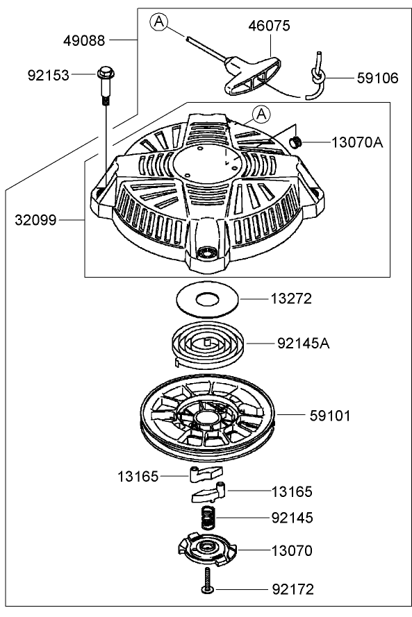 Starter Assembly Kawasaki FJ180V AS31