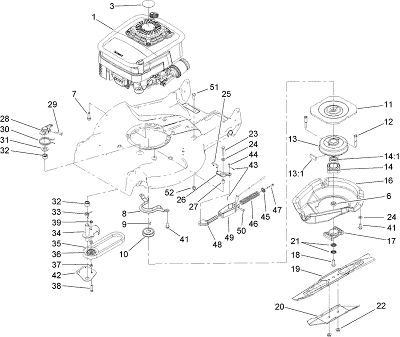 Engine and Blade Assembly
