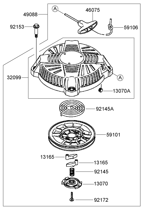 Starter Assembly Kawasaki FJ180V AS30