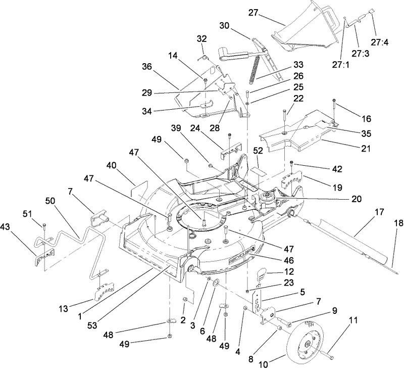 Housing Chute and Wheel Assembly