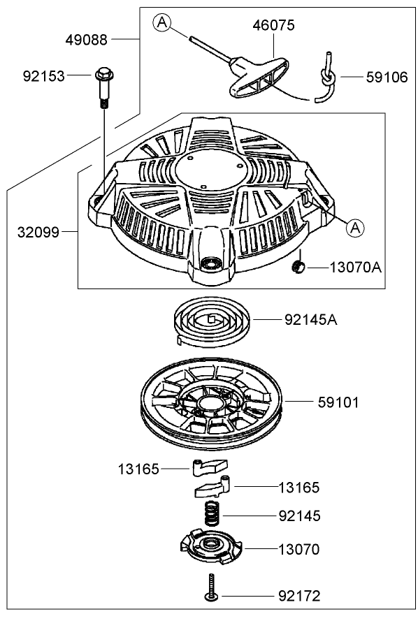 Starter Assembly Kawasaki FJ180V AS36
