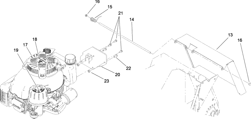Engine and Rear Discharge Door Assembly