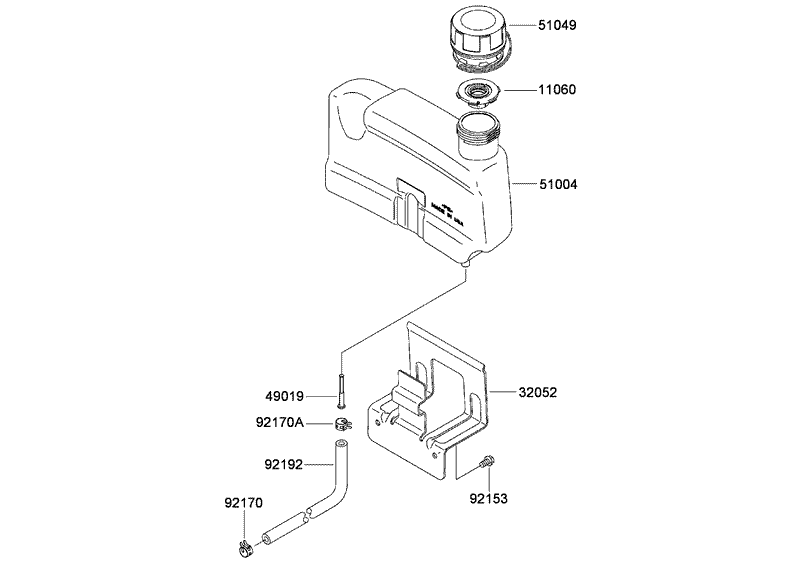Fuel Tank and Fuel Valve Assembly Kawasaki FJ180V AS34